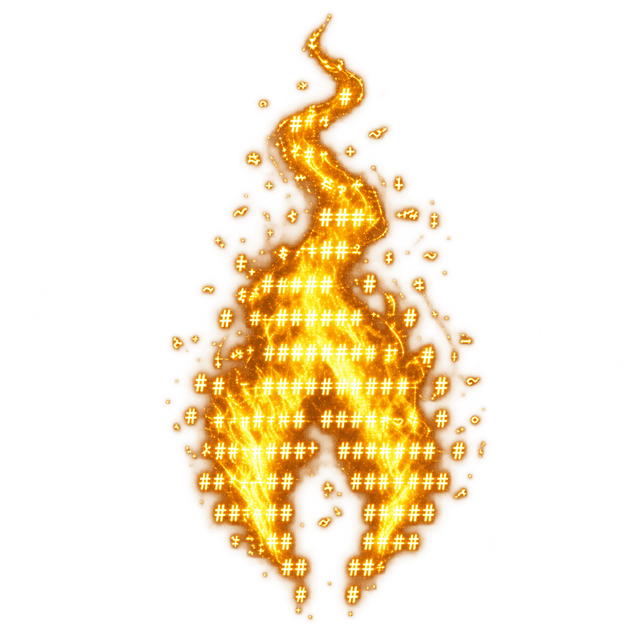 Loom’s gold ASCII flame